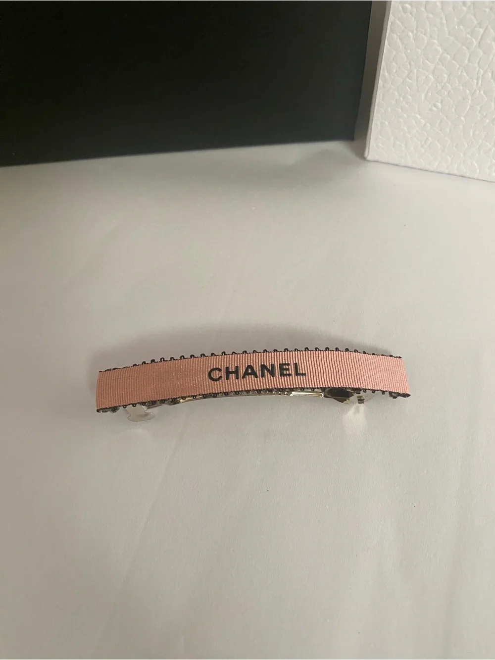 Chanel Ribbon Pink French Barrette